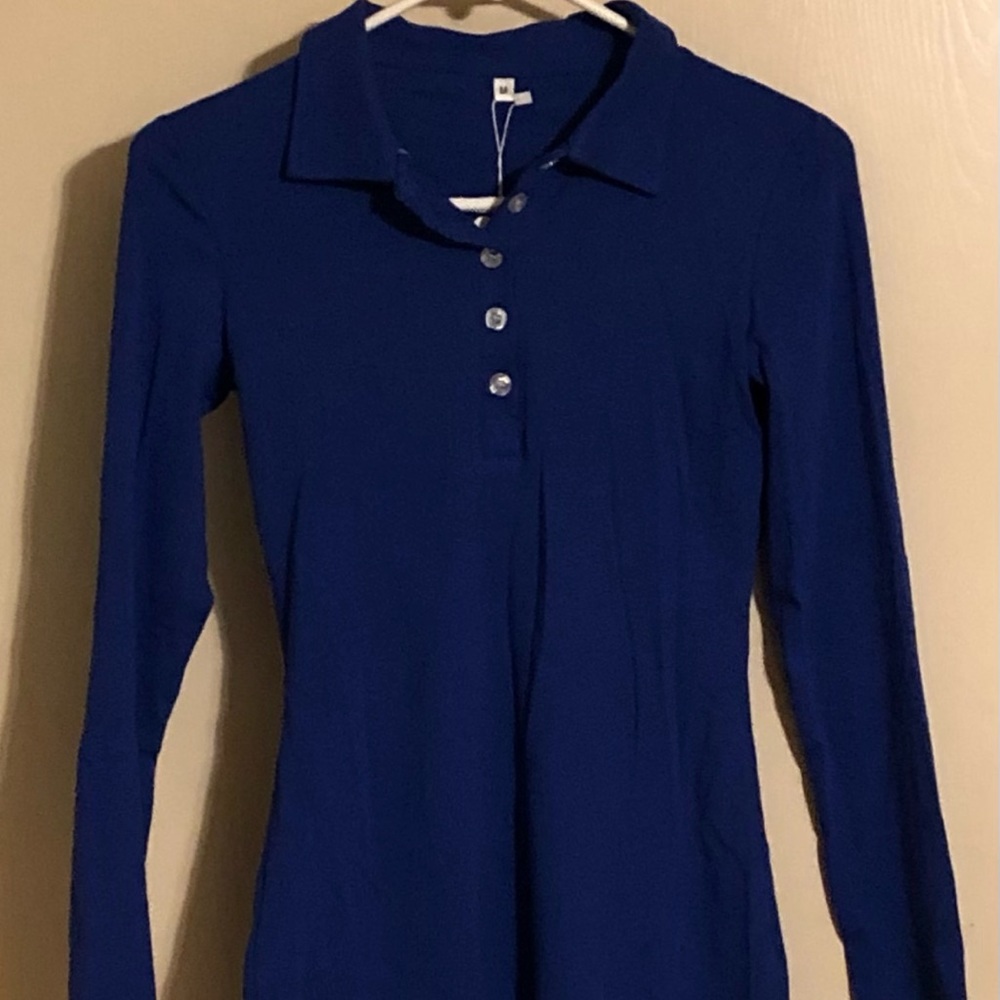 Long sleeve polo shirt dress